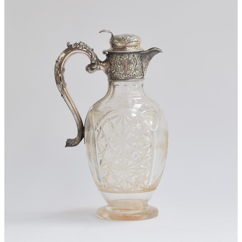 141 - An Edwardian cut glass and silver mounted claret jug, marked for W & C Sissons, Sheffield 1909, the ... 