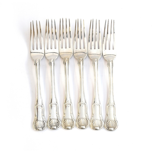 72 - A set of six George III King's Pattern table forks by Richard Poulden, London 1822, 19.4ozt