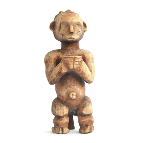 696 - A Shaba carved wood cup bearer figure, Zaire, 33cm high

PLEASE NOTE THAT FOR THIS LOT VAT WILL BE C... 