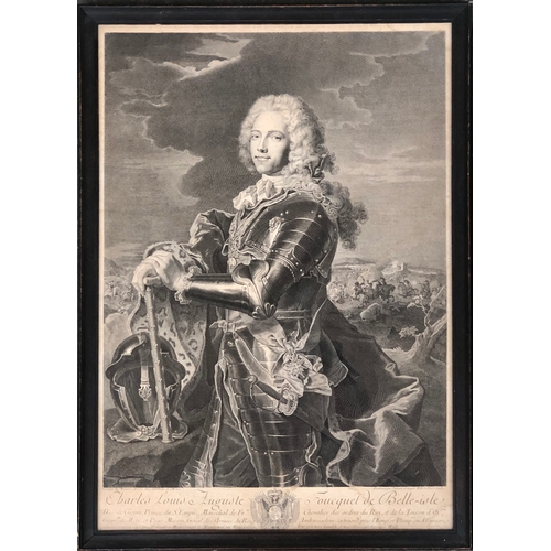 290 - Johann Georg Wille (1715-1808) after Rigaud, 'Charles Louis Auguste Foucet de Belle-Isle' c.1743; en... 