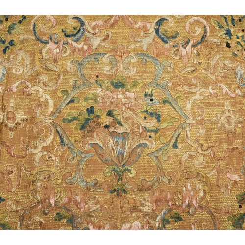 277 - An 18th century tapestry hanging, probably Italian or Spanish, woven predominately in wool with scro... 