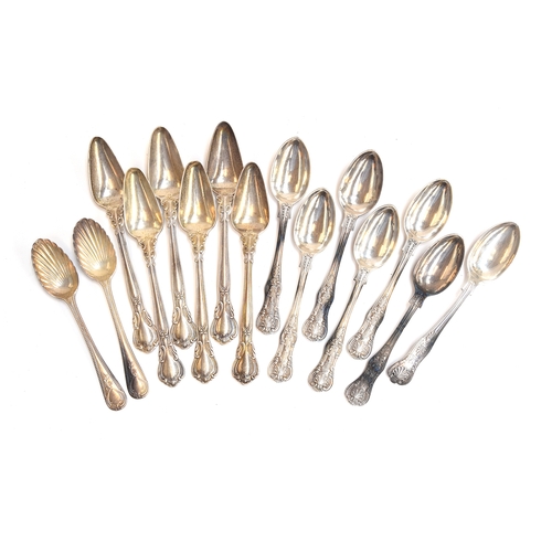 79 - A set of six Victorian King's pattern teaspoons by John Aldwinckle & Thomas Slater, London 1886, and... 