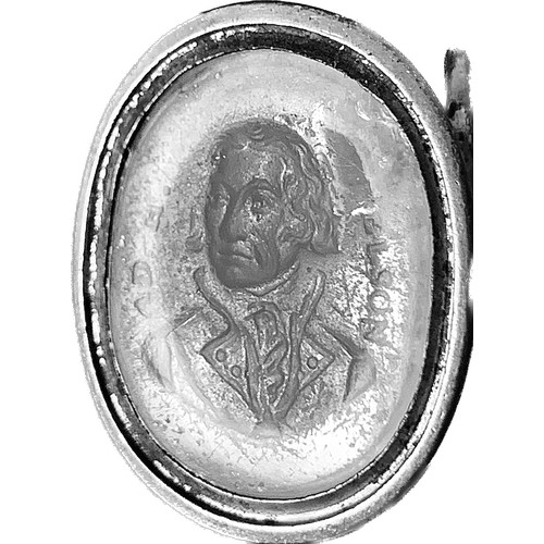 156 - Lord Nelson interest: Two rare Georgian gilt metal fob seals mounted with glass tassie intaglio came... 