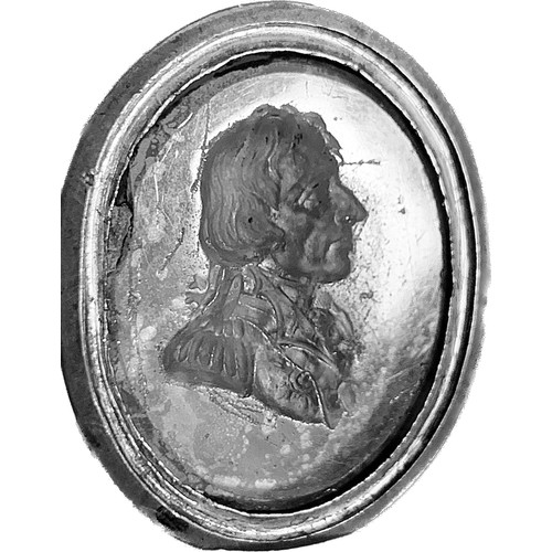 156 - Lord Nelson interest: Two rare Georgian gilt metal fob seals mounted with glass tassie intaglio came... 