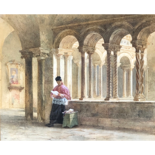 318 - Herbert Menzies Marshall (1841-1913), 'The Lateran Cloisters, Rome', watercolour on paper, 35x42cm