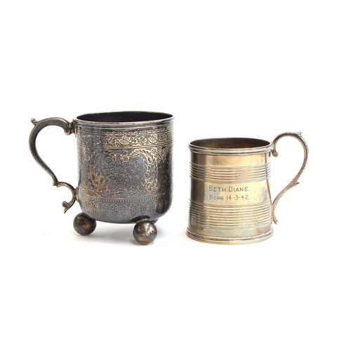 118 - A small Victorian silver mug by John Wilmin Figg, London 1838; together with a further silver mug by... 