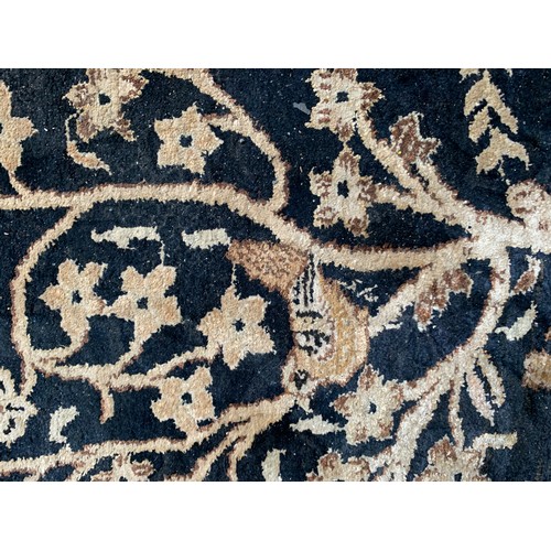 716 - Persian silk Qum rug, animals among foliage, 211x141cm