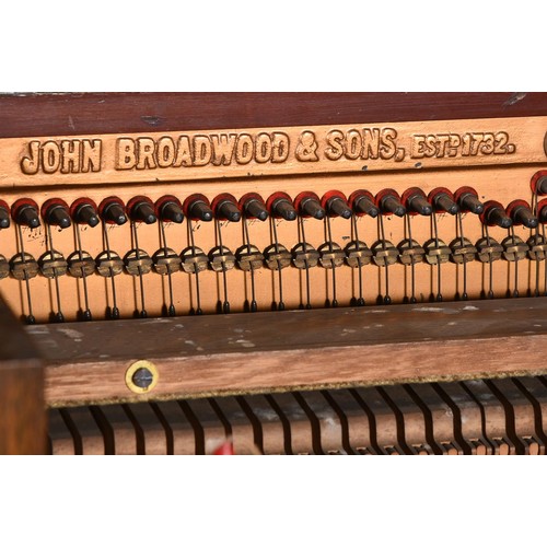 754 - An oak and brass mounted upright piano c.1900, by Mackay Hugh Bailie Scott (1865-1945) for John Broa... 