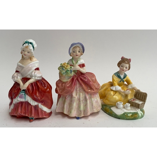 122 - Three Royal Doulton figures: Picnic HN2308; Cissie HN1809; and Peggy HN2038