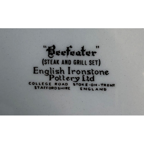 96 - A set of six vintage Ironstone Beefeater plates