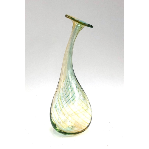 105 - A Venetian glass vase, blue and green striped design, 30cmH