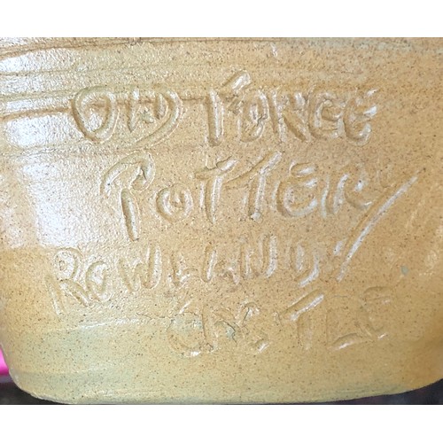 67 - A large box of studio pottery to include Leach St Ives, Warwick Parker, slipware dish, etc