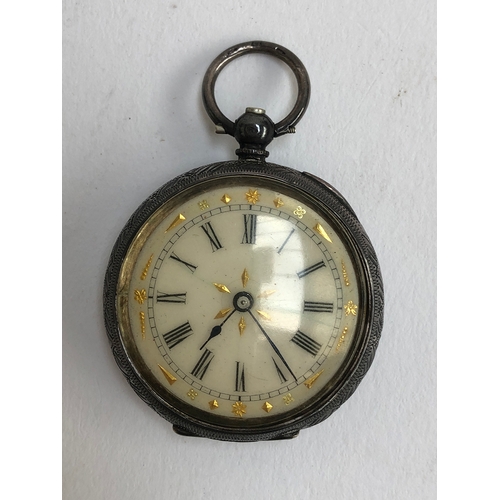 82 - A small silver cased pocket watch, stamped 935 inside back, approx. 36mmD