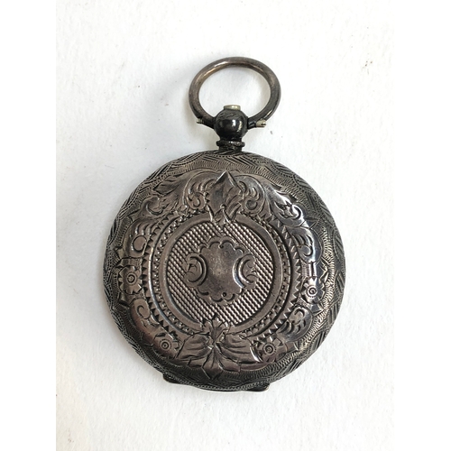 82 - A small silver cased pocket watch, stamped 935 inside back, approx. 36mmD