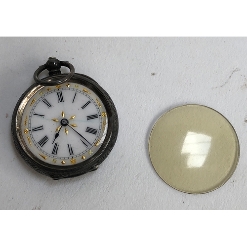 82 - A small silver cased pocket watch, stamped 935 inside back, approx. 36mmD