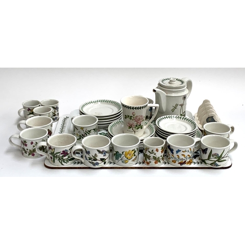 100 - A Portmeirion part coffee service comprising coffee pot, mugs, bowls etc, together with a Sylvac toa... 