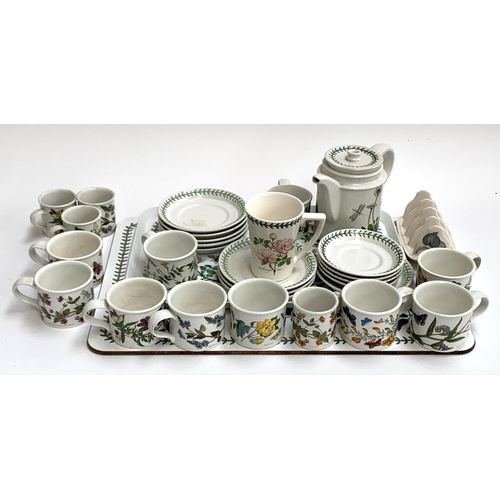 100 - A Portmeirion part coffee service comprising coffee pot, mugs, bowls etc, together with a Sylvac toa... 