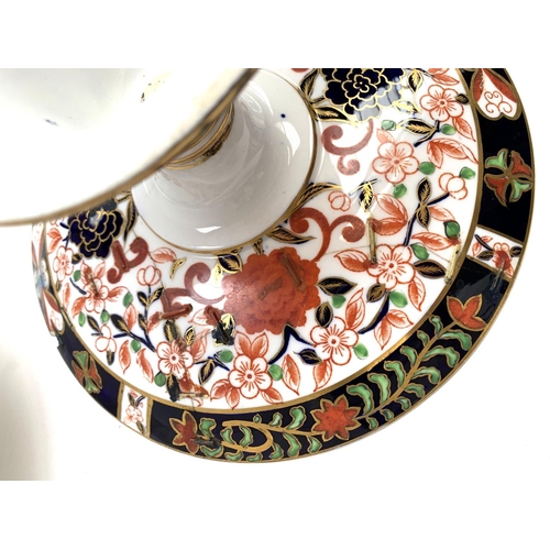 106 - A set of late 19th/early 20th century Royal Crown Derby Imari pattern ceramics, to include a tazza d... 