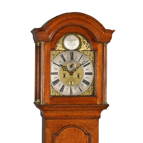 849 - An oak longcase clock by Richard Carter, High Wycombe, with eight-day bell striking movement, the 12... 