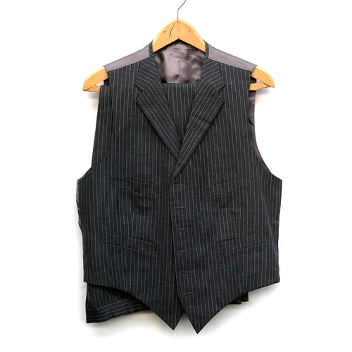 546 - A-Man Hing Cheong Hong Kong single breasted grey wool pinstripe suit, approx 42