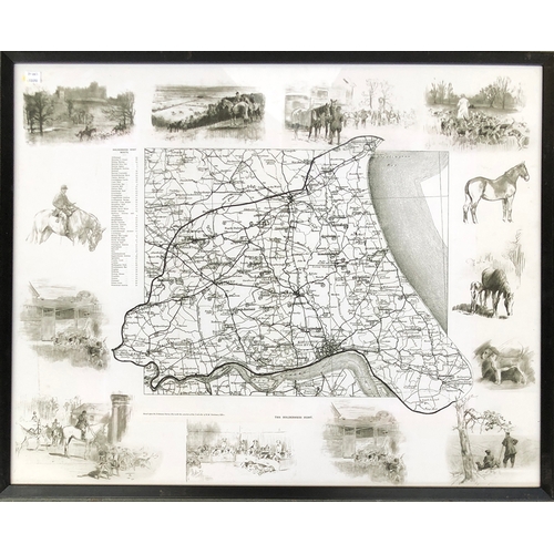 246 - Five reproduction hunt maps, two of the Holderness Hunt, 64x80cm and 66x81cm, The Tynedale Hunt, 63x... 