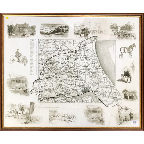 246 - Five reproduction hunt maps, two of the Holderness Hunt, 64x80cm and 66x81cm, The Tynedale Hunt, 63x... 