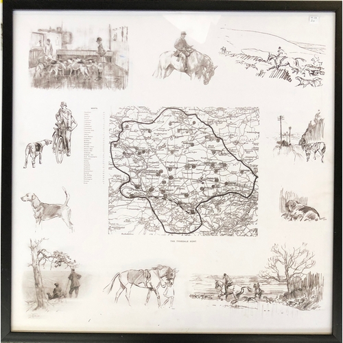 246 - Five reproduction hunt maps, two of the Holderness Hunt, 64x80cm and 66x81cm, The Tynedale Hunt, 63x... 