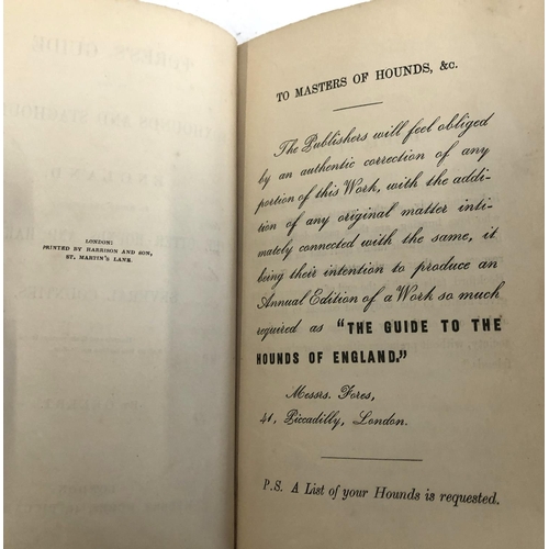 144 - GELERT' (pseud.): 'Fores's Guide to the Foxhounds and Staghounds of England to which are added Otter... 
