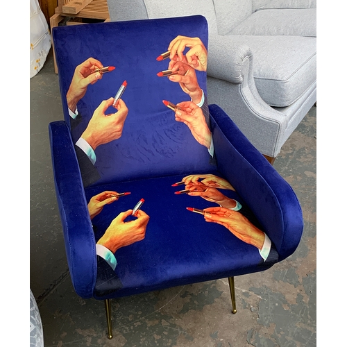 1638 - A Toiletpaper X Seletti Italian lipstick print chair, 68cmW rrp. £520