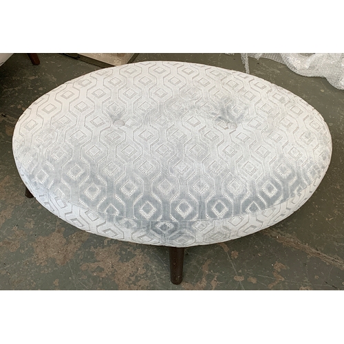 1639 - A Designers Guild Furniture, oval upholstered centre stool, 90x60x34cmH