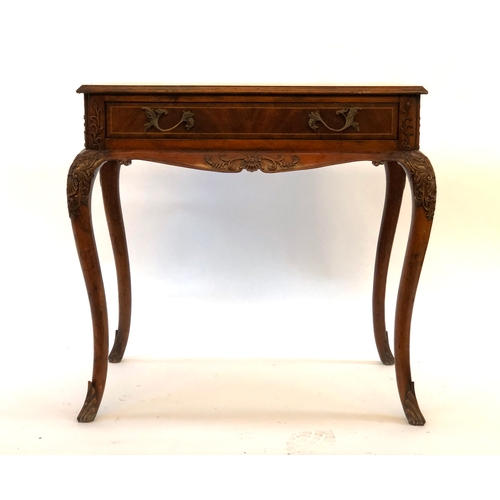 1643 - A good quality reproduction side table in 18th century style, the moulded top over a single drawer, ... 