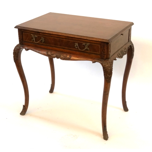 1643 - A good quality reproduction side table in 18th century style, the moulded top over a single drawer, ... 