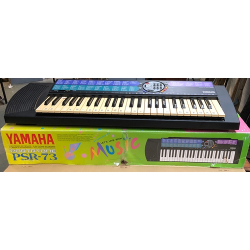 1682 - A Yamaha Portatone PSR-73 electric keyboard, with box