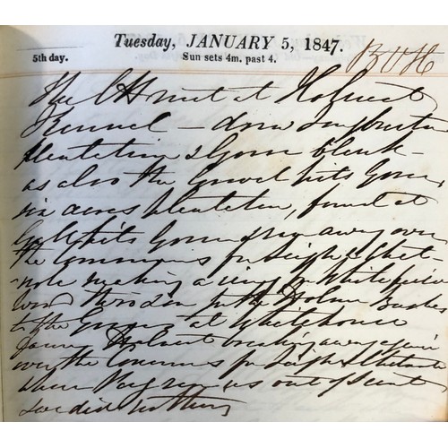 145A - HUNTING DIARY: a very interesting original MS diary for 1847 of the Charborough Hunt written by the ... 