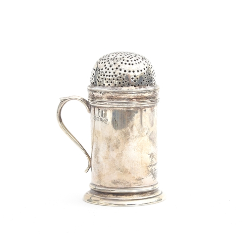 135 - A late Victorian silver sugar castor modelled as a flour dredger, by George Nathan & Ridley Hayes, C... 