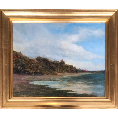 643 - Cyril Christensen, coastal landscape, 20th century oil on board, signed lower left, 39x49.5cm