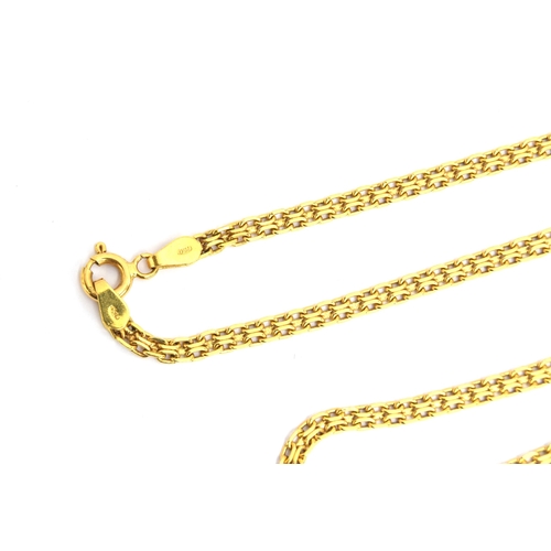 101 - An 18ct gold flat link chain, 49cm long, approx. 9.9g