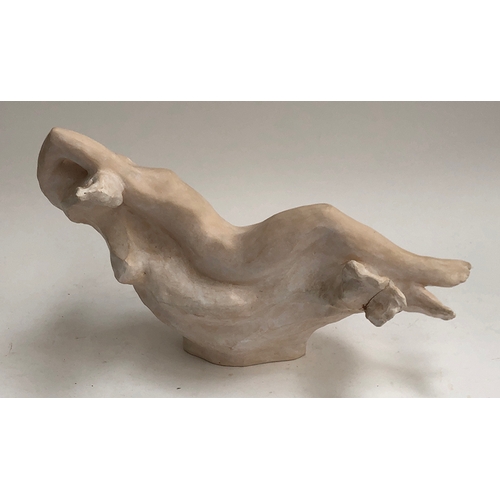 308 - Ann Catherine Row (20th century British), reclining nude, cement fondue, signed to base and numbered... 