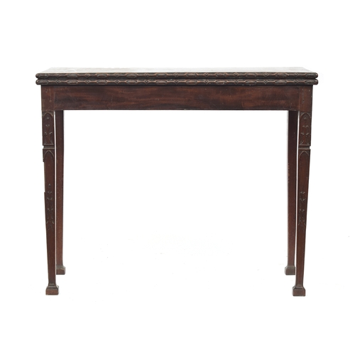 470 - A 19th century mahogany concertina card table, the foldover top with carved border, the concertina h... 