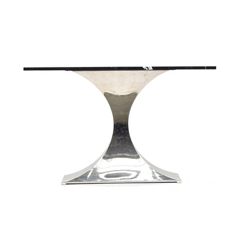 542 - A contemporary marble and chrome console table, 122cm wide, 40cm deep, 77.5cm high