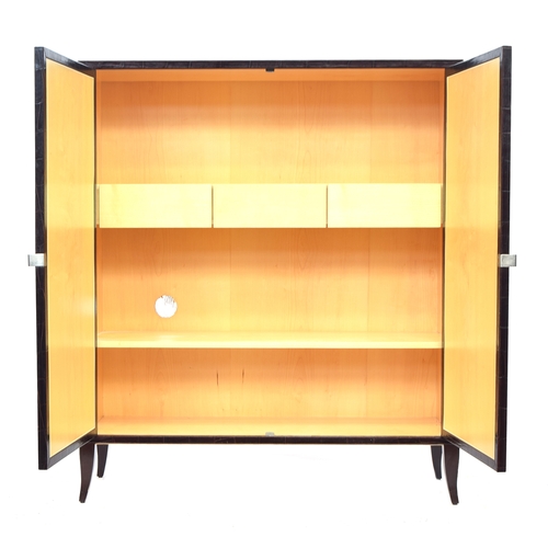 537 - Philippe Delzers for Elitis, Chacun Sa Verite crocodile leather cabinet, opening to shelves and thre... 