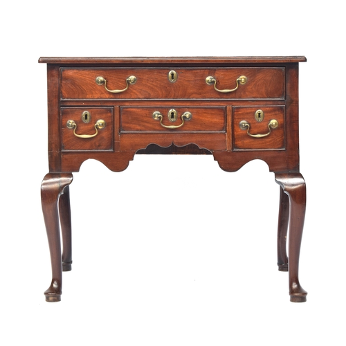 462 - A George III mahogany lowboy, moulded top over one long and three further short drawers, on cabriole... 