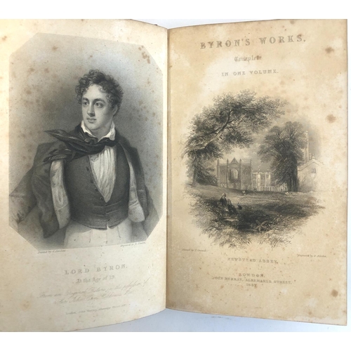 456 - BYRON: 'The Works of Lord Byron Complete in One Volume', John Murray, 1837, Full calf with 'J.G.' (J... 