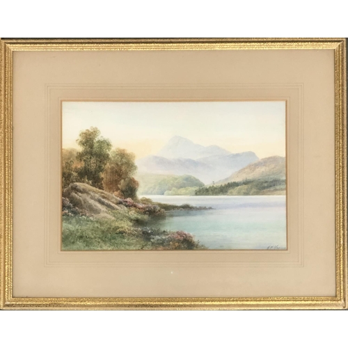 708 - H.M Krause, early 20th century watercolour of a highland loch, 23x36cm