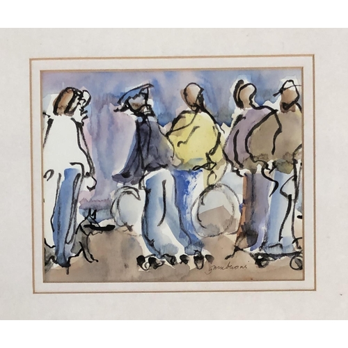 734 - Victoria Gamberoni, 'Promenade Santa Monica', watercolour on paper, 12x15.5cm