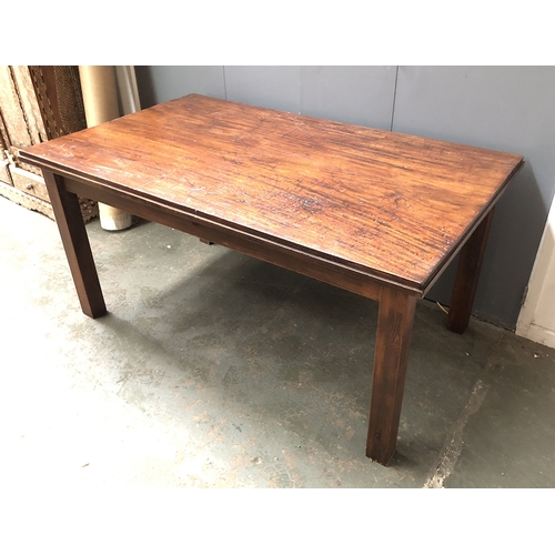 1088 - A mahogany kitchen table, 153x92x74cm