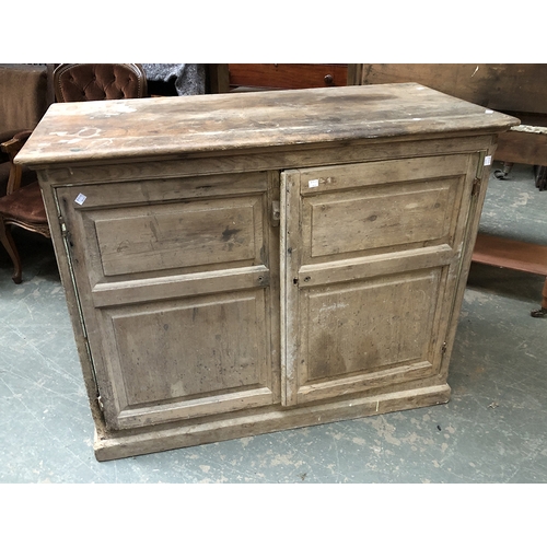 1112 - An 18th century and later cupboard, panelled all-round, inside and out, 116x55x92cmH