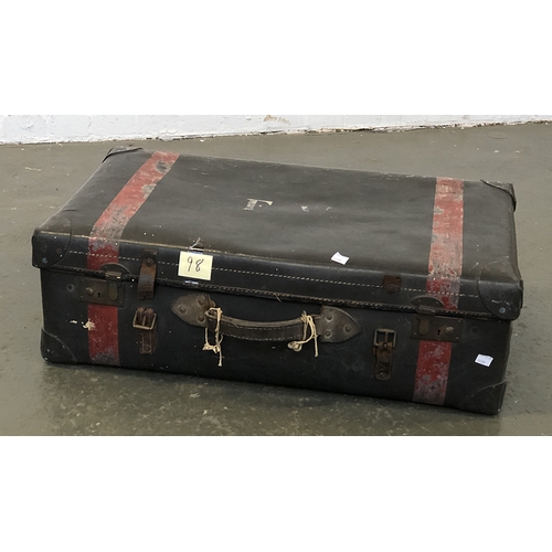 819 - Two vintage suitcases, by A.W. Dear, 35 Knightsbridge London, 92cmW and 77cmW