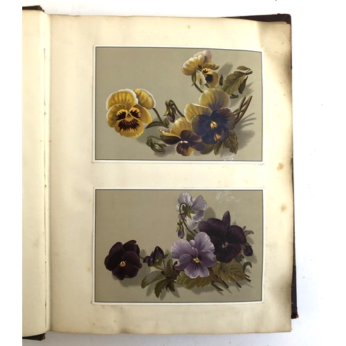 367 - A late Victorian post card album, containing over 120 greetings cards including Christmas and Valent... 