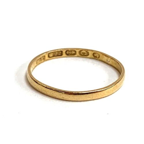 58 - A 22ct gold wedding band, size L, hallmarked for W.E, Birmingham, 1.1g